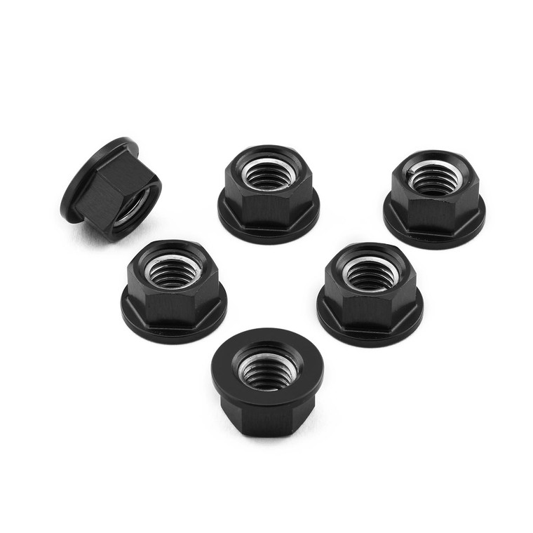 Aluminium Sprocket Nuts M8x(1.25mm) Pack x6 Black