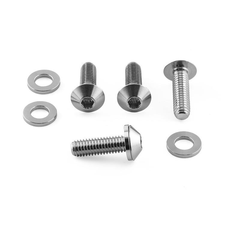 Edelstahl-Fahrrad-Bremssattel-Set, M6 x (1,00) x 20 mm Linsenkopfschraube (12 mm Außendurchmesser) mit Unterlegscheiben