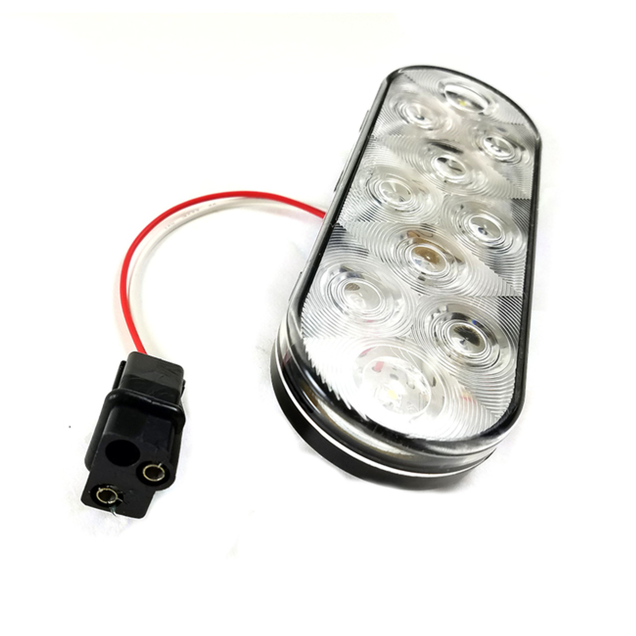 Led 6 Oval Clear Submersible Trailer Reverse Light W Wire