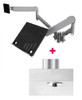 Atdec AWMS-2-ND13 Notebook-Monitor Combo Mount + 135mm Post / 9kg (20lb) Flat Screens, 6kg (13.5lb) Curved Screens + Bolt-Through Desk Fixing, Silver