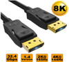 8Ware 3m Ultra 8K DisplayPort DP1.4 Cable - Male to Male Gold Plated 7680x4320 8K@60Hz 4K@144Hz 32.4Gbps UHD QHD FHD HDP HDCP HDTV HDR 28AWG