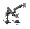 Brateck LDT84-C024UCP-B DUAL SCREEN POLE-MOUNTED HEAVY-DUTY MECHANICAL SPRING MONITOR ARM WITH USB PORTS BLACK (new)