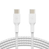 Belkin BoostCharge Braided USB-C to USB-C Cable (1m/3.3ft) -White (CAB004bt1MWH), 480Mbps,10K+ bend,Samsung Galaxy,iPad,MacBook,Google,OPPO,Nokia,2YR