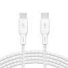 Belkin BoostCharge Braided USB-C to USB-C Cable (2m/6.6ft) - White (CAB014bt2MWH),100W,480Mbps,30K+,Samsung Galaxy,iPad,MacBook,Google,OPPO,Nokia,2YR