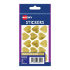 Avery Gold Heart Sticker Med Box of 10