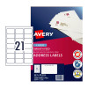 Avery Laser Label L7160 63.5 x 38.1 21 Up Pack 250
