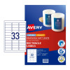 Avery Label Removable Multi-purpose 64x24.3mm 33UP Box of 5 Packs
