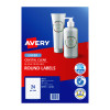 Avery Crystal Clear Round Multi-purpose Labels for Laser Printers, 40 mm diameter, 240 Labels (959164 / L6112C)
