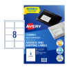 Avery Laser Label Weatherprf L7070 99.1 x 67.7 8 Up Pack 10