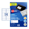 Avery Laser Label Weather Poorf L7073 99.1 x 38.1 14 Up Pack 10
