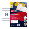 Avery Label Address Quick Peel L7163 99.1 x 38.1 14 Up Pack 10