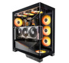 OKINOS AQ9 ARGB,Pre-Installed 5×120mm ARGB PWM Fan, ATX Mid Tower PC Case,Computer case with Panoramic View,Tempered Glass Side Panel,Type C Port