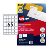 Avery Label Address Quick Peel L7651 38.1 x 21.2 65 Up Pack 40