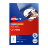 Avery White CD Labels for Laser Printers, 117 mm diameter, 50 Labels (960101 / L7676)