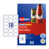 Avery Glossy Oval Labels, 63.5 x 42.3 mm, 180 Labels (980000 / L7102)