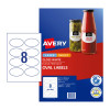 Avery Label Gloss Oval L7137 84.7x50.8mm 8 Up Pack 10