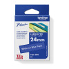 Brother TZ-555 Laminated 24mm x 8m - White printing on Blue Tape
