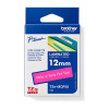 Brother TZeMQP35 White on Berry Pink Label Tape - 12mm x 5 meters