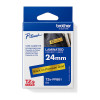 Brother 24mm Black on Glitter Gold Tape - 4 meters