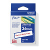 Brother 36mm Red on White Labelling Tape - 8 meters