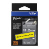 Brother HSE-631E Heat shrink tube - Black on Yellow 11.2mm