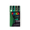 Posca PC-5M Medium Bullet Greens Pack 4