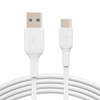Belkin BoostCharge USB-C to USB-A Cable (1M) - White (CAB001bt1MWH), 3A/15W, 480Mbps, 25K+ Bend, Samsung Galaxy, USB-IF Certified, 2 Years Warranty