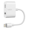 Belkin 3.5 mm Audio + Charge RockStar - White (F8J212btWHT), Superior Audio, Dual Functionality, Apple iPhone, MFI-Certified, 2 Years Warranty