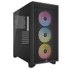 Corsair 3000D RGB AIRFLOW Mid-Tower PC Case - Black, ATX, 360 GPU, 170 CPU cooler, 220 PSU, 3x AR120 RGB, 2x USB-A 3.2 Gen 1