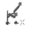 Brateck LDT80-C024P Matte Black Super Heavy-Duty Pole-Mounted Gas Spring Dual Monitor Arm For most 24'-57' Monitors (LS)