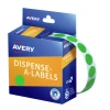 Avery Green Dispenser Dot Stickers Ø 14 mm, Round, Removable