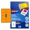 Avery HiVis Shipping Label 8UP Orange Pack of 25