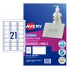 Avery Laser L7560 Crystal Clear 21UP Pack of 10 Box of 5