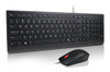 Lenovo Universal Wired USB Keyboard Mouse Combo Adjustable Tilt Leg Spill Resistant Copilot Keyboard 1600 DPI Optical Sensor Mouse Plug & Play 1.8m