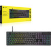 Corsair K55 CORE RGB Gaming Keyboard  Black, Extended layout, 12KRO, 6 macro keys, rubber dome switches, USB wired, iCUE support, media controls