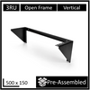 LDR Open Frame 3U Vertical Wall Mount Frame (500mm x 150mm) - Black Metal Construction