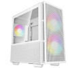 DeepCool CH360 Digital White Micro ATX Case, Tempered Glass Window,1x USB 3.0, 1x USB-C, HD Audio, 2x 140mm ARGB and 1x 120mm ARGB Pre-installed