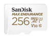 SanDisk Max Endurance 256GB microSD 100MB/s 40MB/s 20K hrs 4K UHD C10 U3 V30 -40°C to 85°C Heat Freeze Shock Temperature Water X-ray Proof SD Adapter