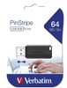 Verbatim Store'n'Go Pinstripe USB Drive 64GB (Black) 2 Years Limited Warranty
