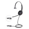 Yealink UH37  Microsoft Teams Certified USB Wired Headset, Mono, USB-C/A, Dual Noise-Cancelling, Busylight, Leather Ear Cushion, HD Audio