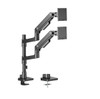 Brateck LDT81-C024P-B NOTEWORTHY POLE-MOUNTED HEAVY-DUTY GAS SPRING DUAL MONITOR ARM Fit Most 17'-49' Monitor Fine Texture Black(new)