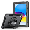 USP Rugged Apple iPad (11.0') 11th Gen (A16) / iPad 10th Gen (10.9') Case Black - Built-in-Kickstand,Adjustable Hand Strap,Shoulder Strap,DropProof