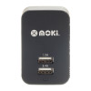 Moki Dual USB Wall Charger Black
