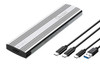 Oxhorn  USB C 3.2 Gen 2 M.2 NVMe NGFF Enclosure 10 Gbps B+M Key M.2 NVMe SSD up to 4TB 2280/2260/2242/2230 Aluminum Macs Windows USB-A Silver 2 YR WTY