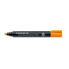 Staedtler Permanent Markers Chisel Orange Bx10 Smudge?proof, waterproof, fast?drying, low?odour and colour?intense. Lightfast, weatherproof black. DRY SAFE, airplane?safe. Locked tip, PP barrel. Line width 2?5?mm. Refillable with 488?50.