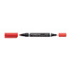 Staedtler Lumocolor Duo Perm Red Bx10. Handy dual?tip marker for most surfaces. Smudge?proof, waterproof, fast?drying, low?odour, DRY SAFE and airplane?safe. Locked tips, PP barrel, lightfast black. Lines 0.6?mm F and 1.5?mm M. Refillable with 488?48