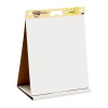 Post-It Super Sticky Dry Erase 563DE Table Top 508X584 are adhesive backed sheets  that stick and restick to hold up to 2X longer to most wall surfaces, unlike flip chart paper. The paper resists marker bleed through. 20 sheets/pad
