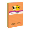Post-It Super Sticky Lined Notes 660-Super Sticky-1PK 101x152mm Rio/Energy Boost Box of6 have 2X the sticking power. They stick to vertical and hard-to-stick surfaces. Reliably sticks and removes cleanly. Not recommended for use on paper.