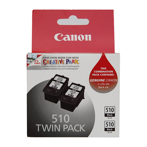 Canon PG-510 Black Ink Cartridge Twin Pack - 220 pages each