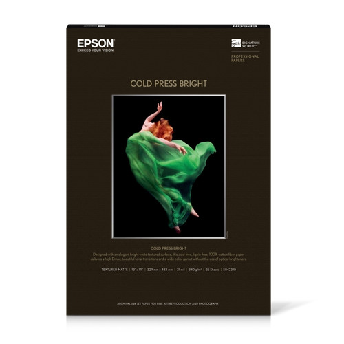 Epson S042308 Fine Art Signature Worthy Cold Press Natural A4 - 25 Sheets 340gsm Epson S042308 Fine Art Signature Worthy Cold Press Natural A4 - 25 Sheets 340gsm